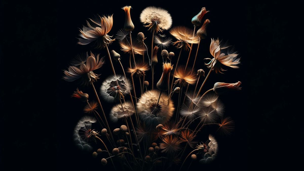 Hình nền hoa bồ công anh nền đen/AMOLED - 5