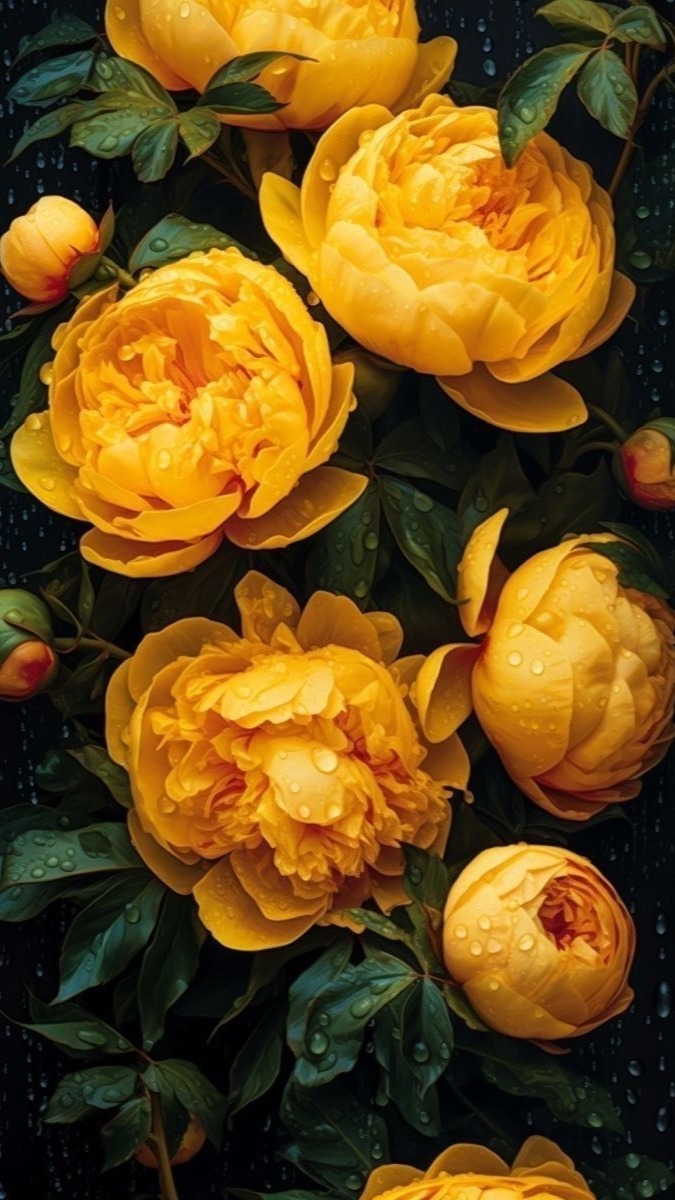 Hình nền hoa mẫu đơn vàng đại diện cho nhiệt huyết - 5