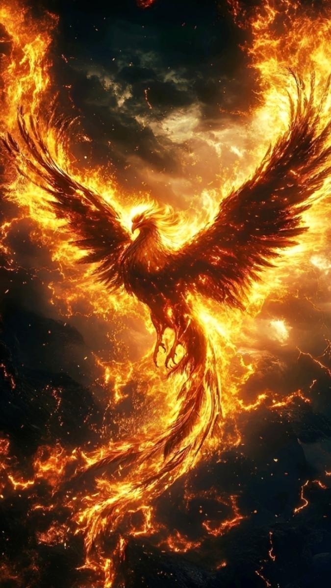 Hình nền phượng hoàng lửa đang bốc cháy - 7