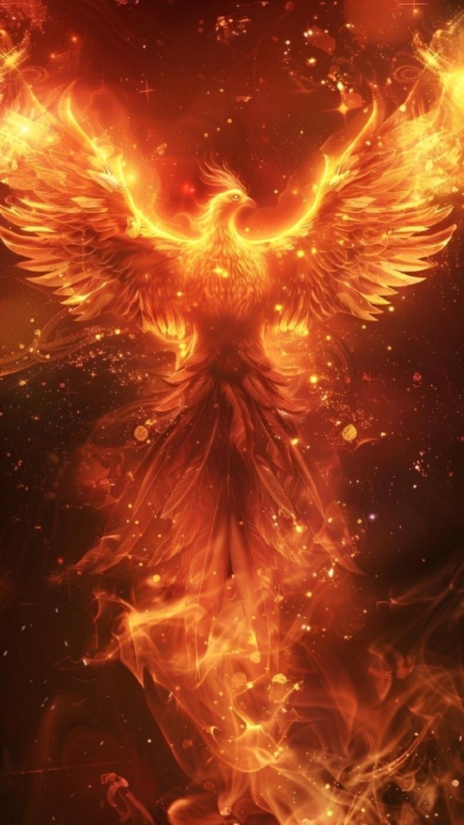 Hình nền phượng hoàng lửa đang bốc cháy - 8