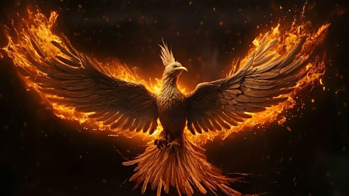 Hình nền phượng hoàng phong cách tối giản - 1