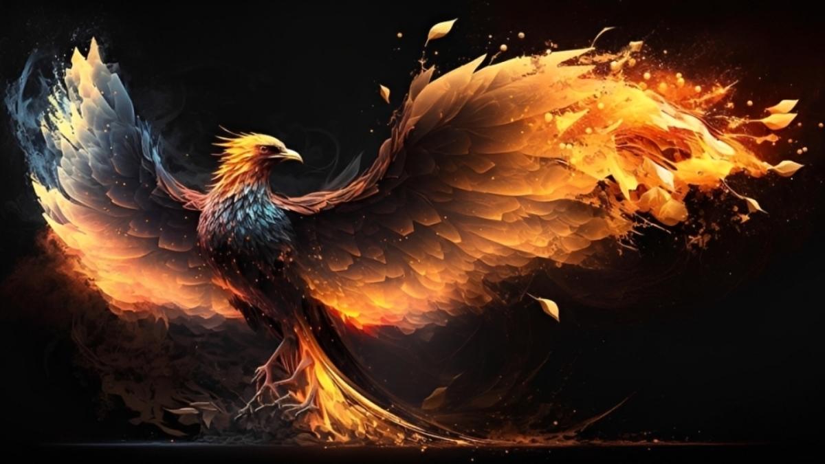 Hình nền phượng hoàng phong cách tối giản - 3