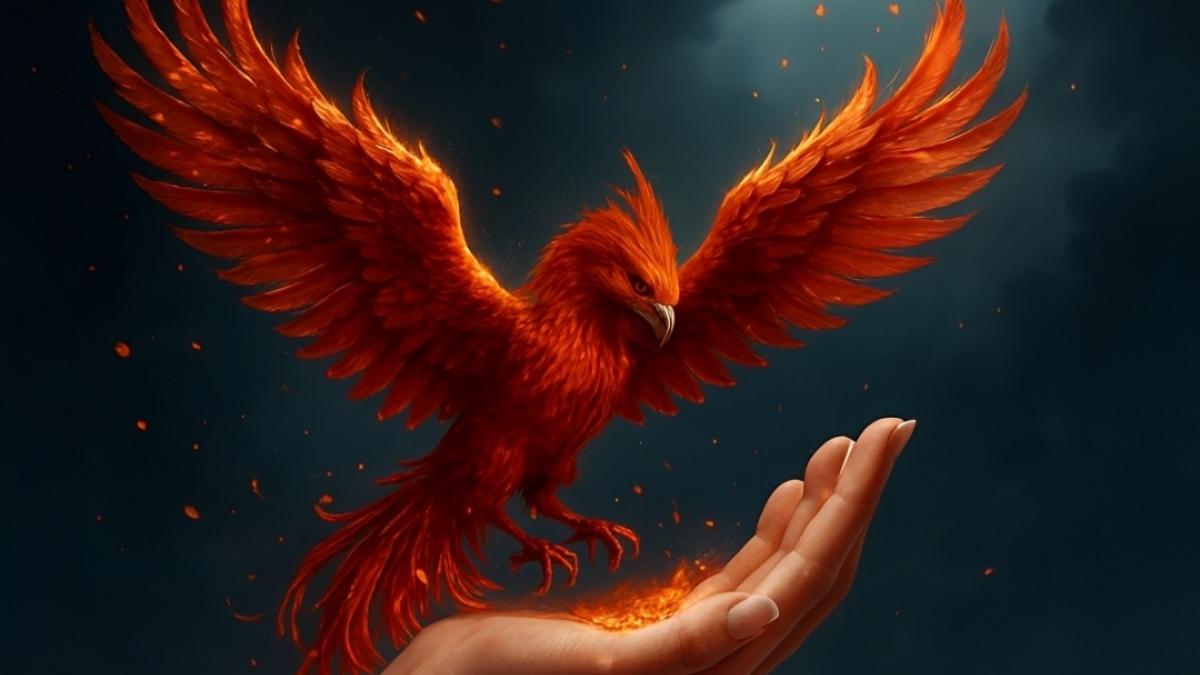 Hình nền phượng hoàng phong cách tối giản - 4