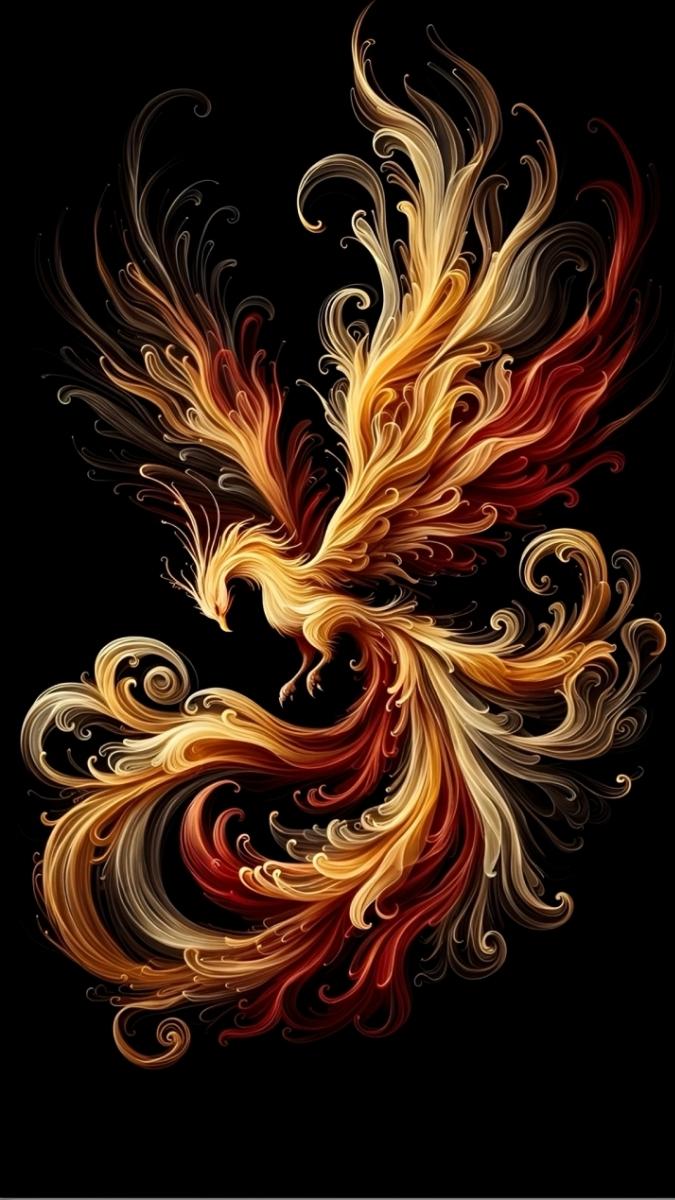 Hình nền phượng hoàng phong cách tối giản - 6