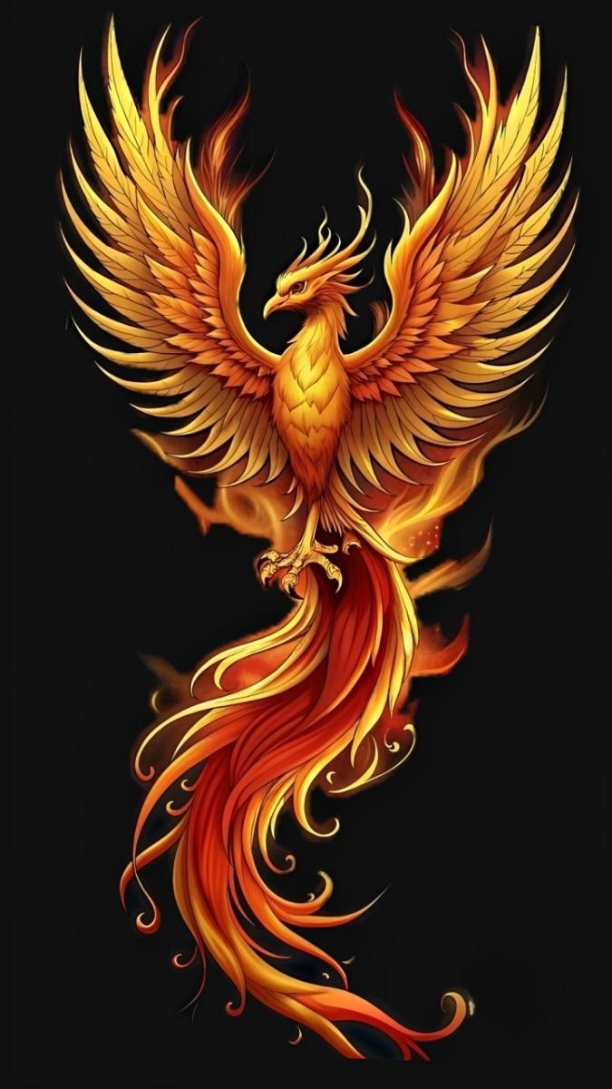 Hình nền phượng hoàng phong cách tối giản - 7