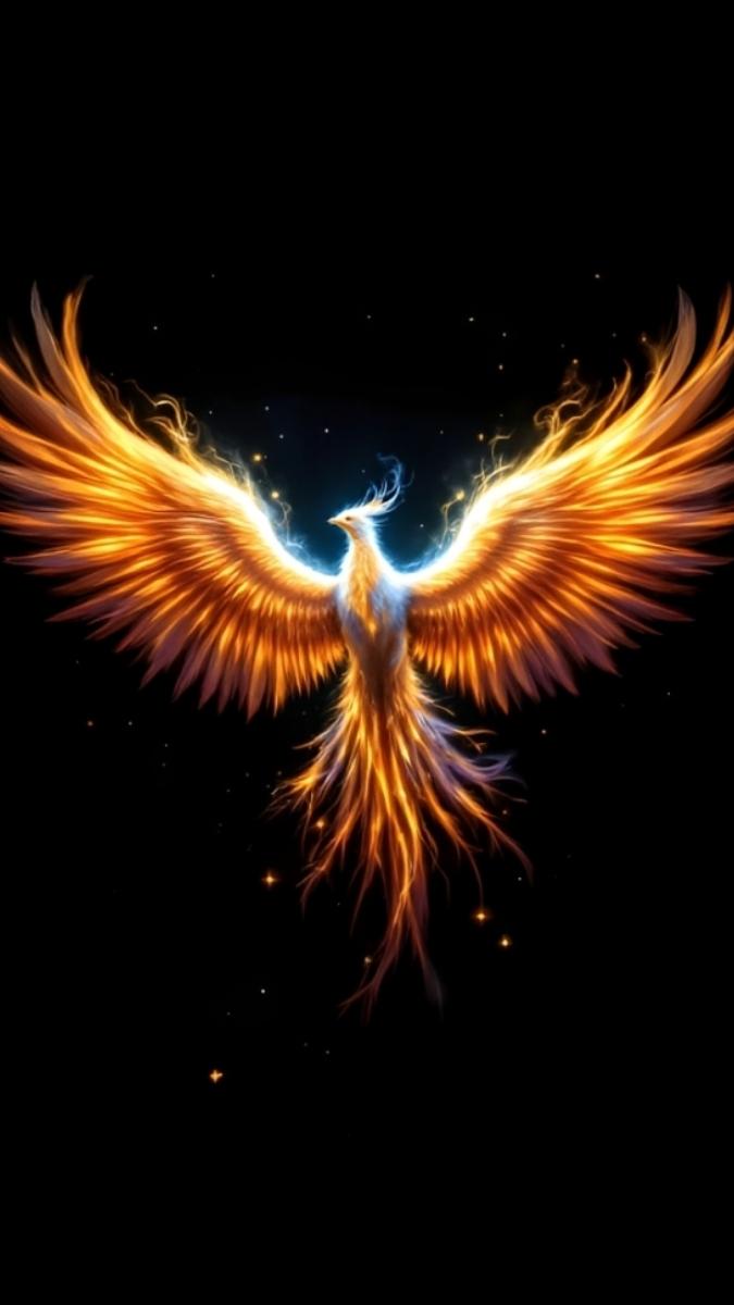 Hình nền phượng hoàng phong cách tối giản - 5