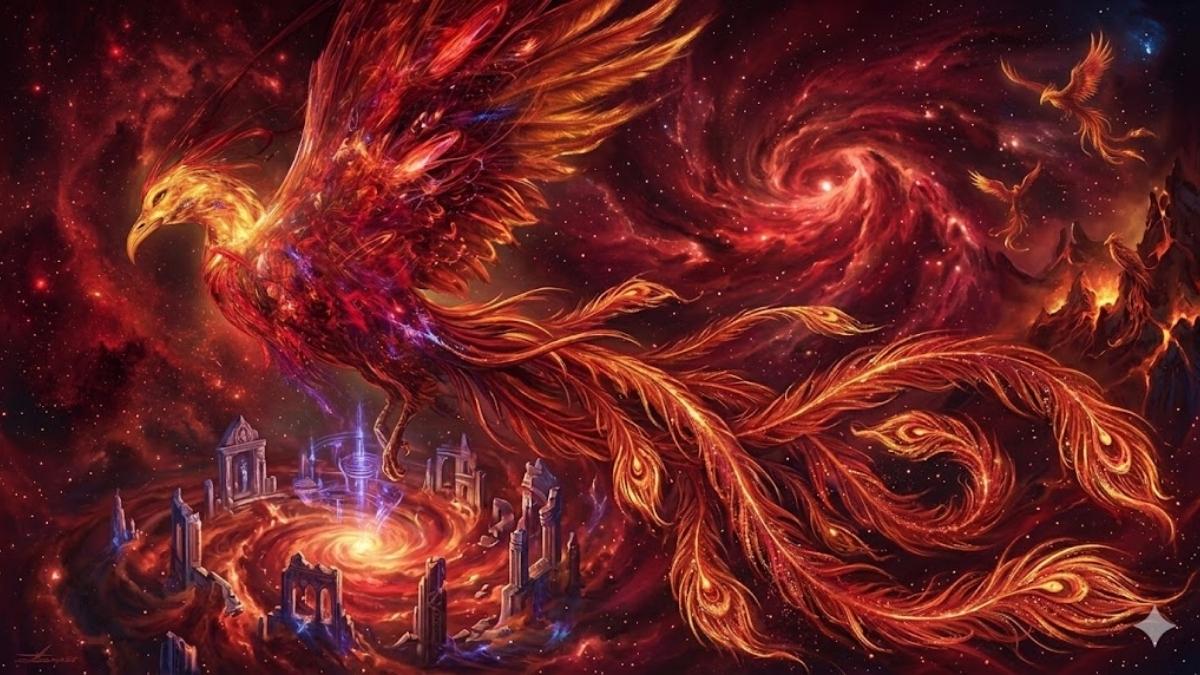 Hình nền phượng hoàng đường nét nghệ thuật - 2