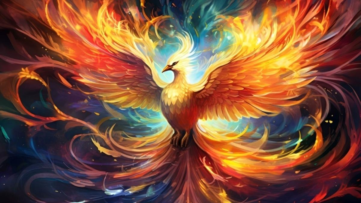 Hình nền phượng hoàng đường nét nghệ thuật - 4