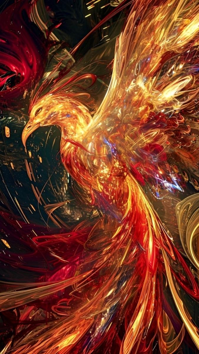 Hình nền phượng hoàng đường nét nghệ thuật - 5