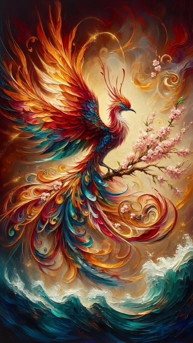 Hình nền phượng hoàng phong cách anime - 6