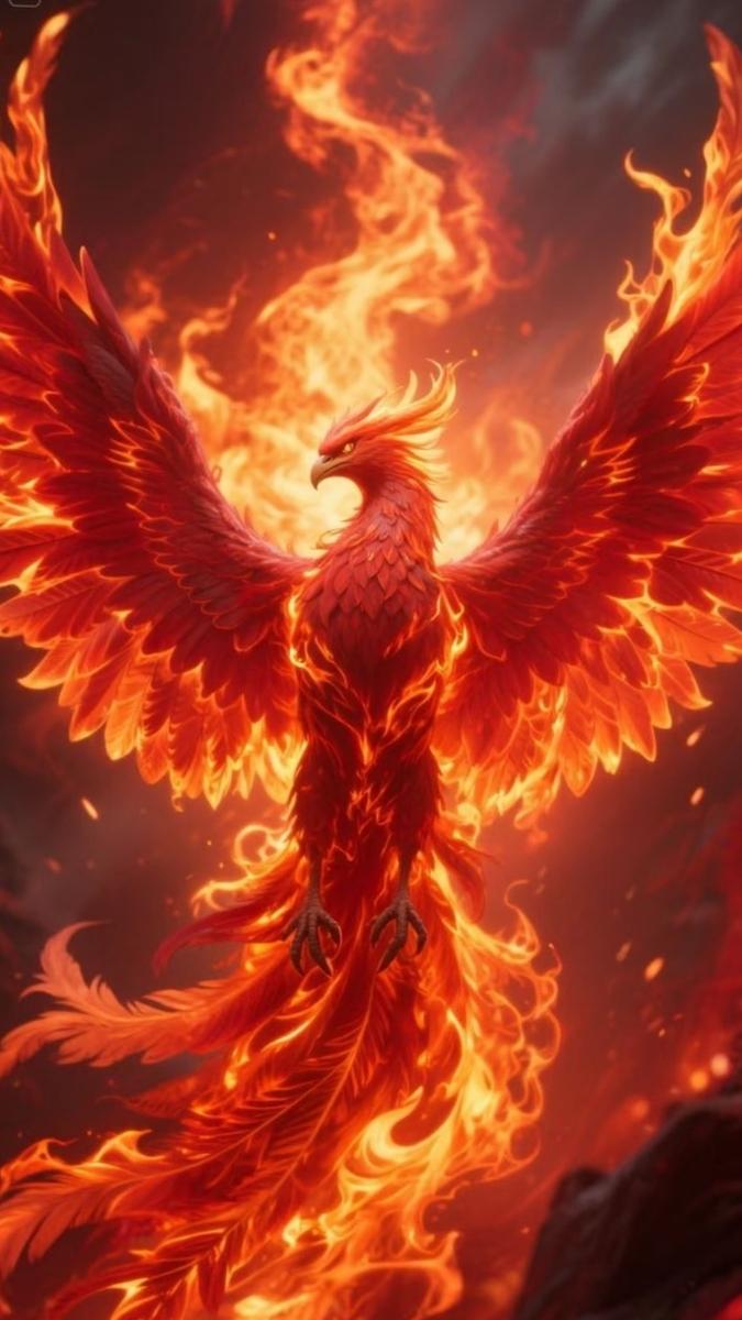 Hình nền phượng hoàng lửa đang bốc cháy - 5