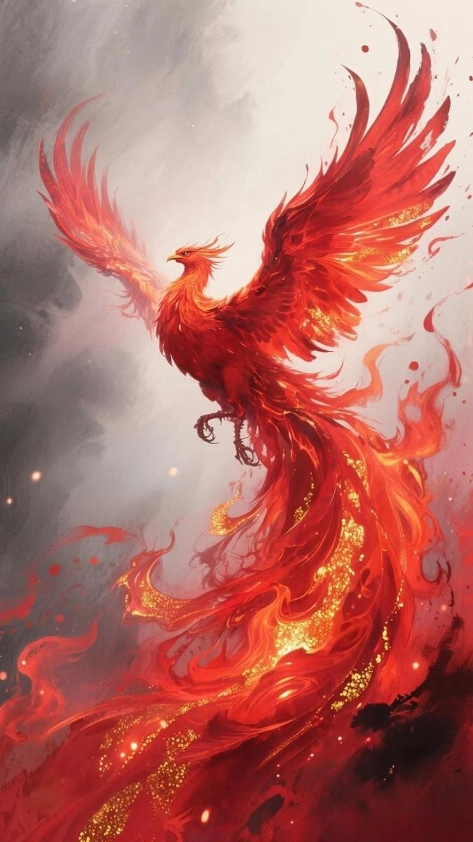 Hình nền phượng hoàng lửa đang bốc cháy - 6
