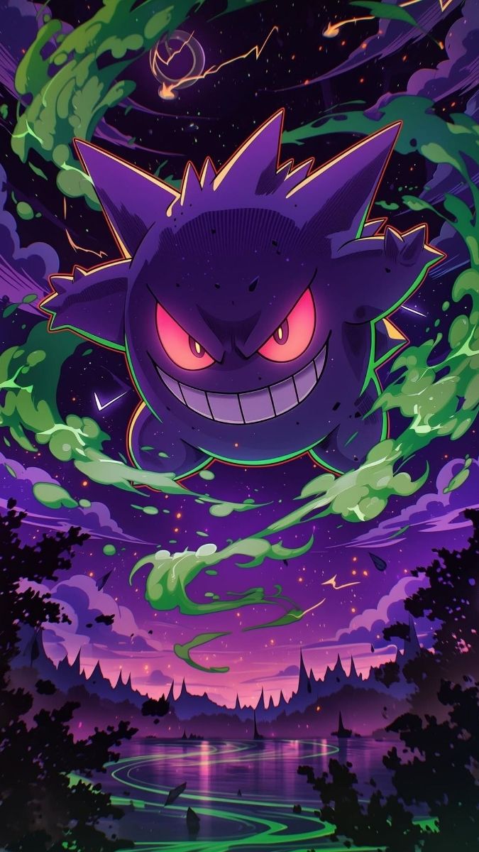 Hình nền Pokemon hệ ma Gengar huyền thoại - 5