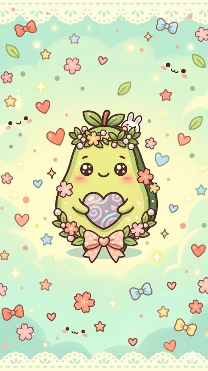 Hình nền quả bơ siêu cute - 2