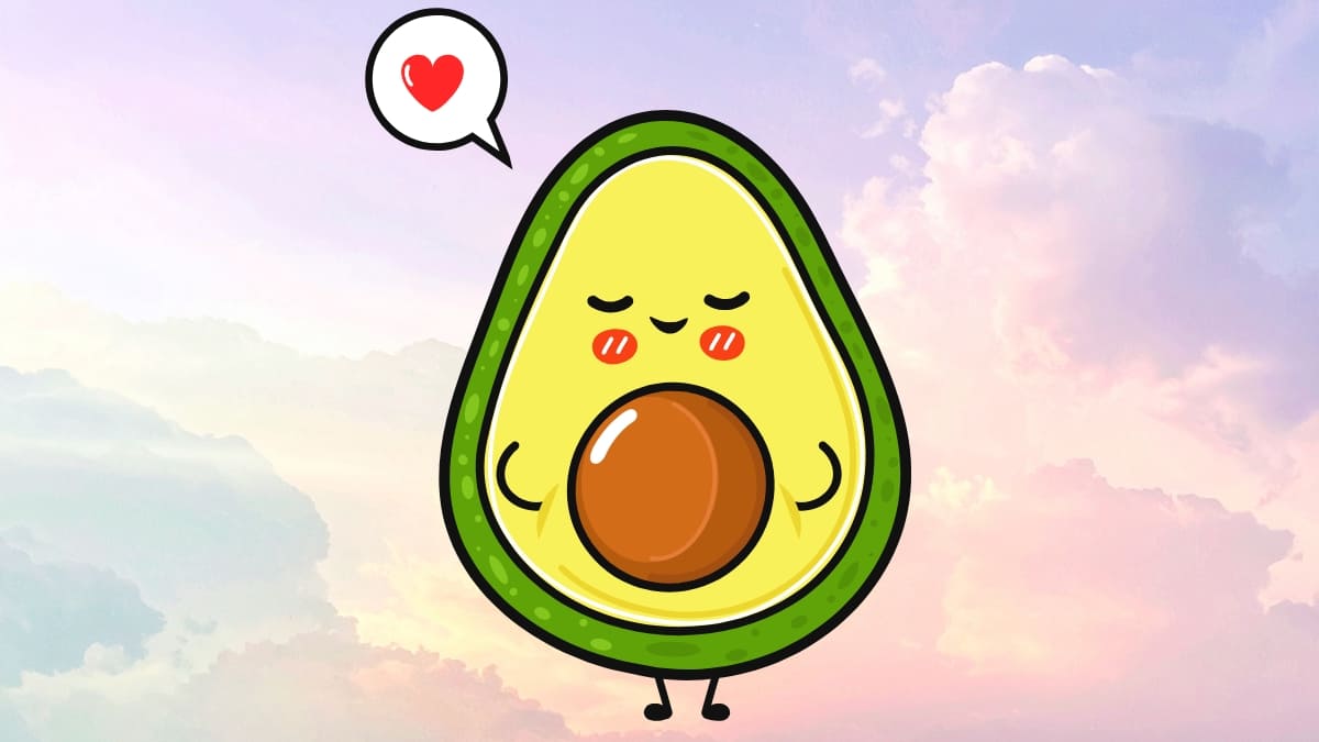 Hình nền quả bơ chibi cute - 1