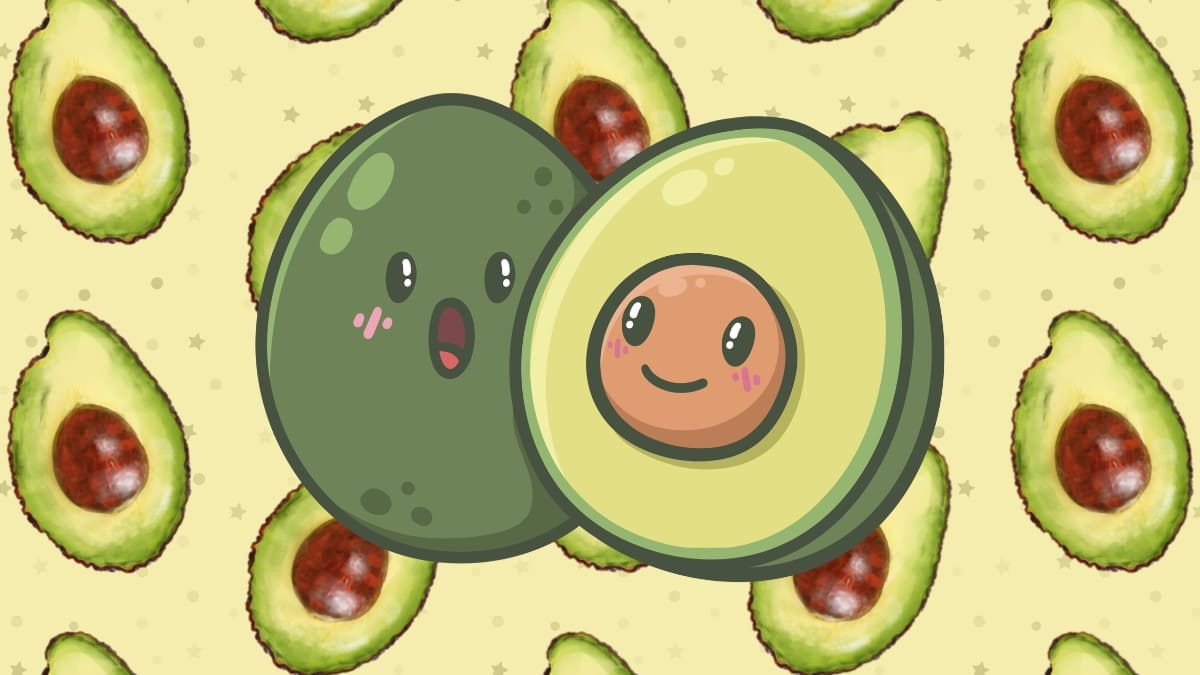 Hình nền quả bơ chibi cute - 4