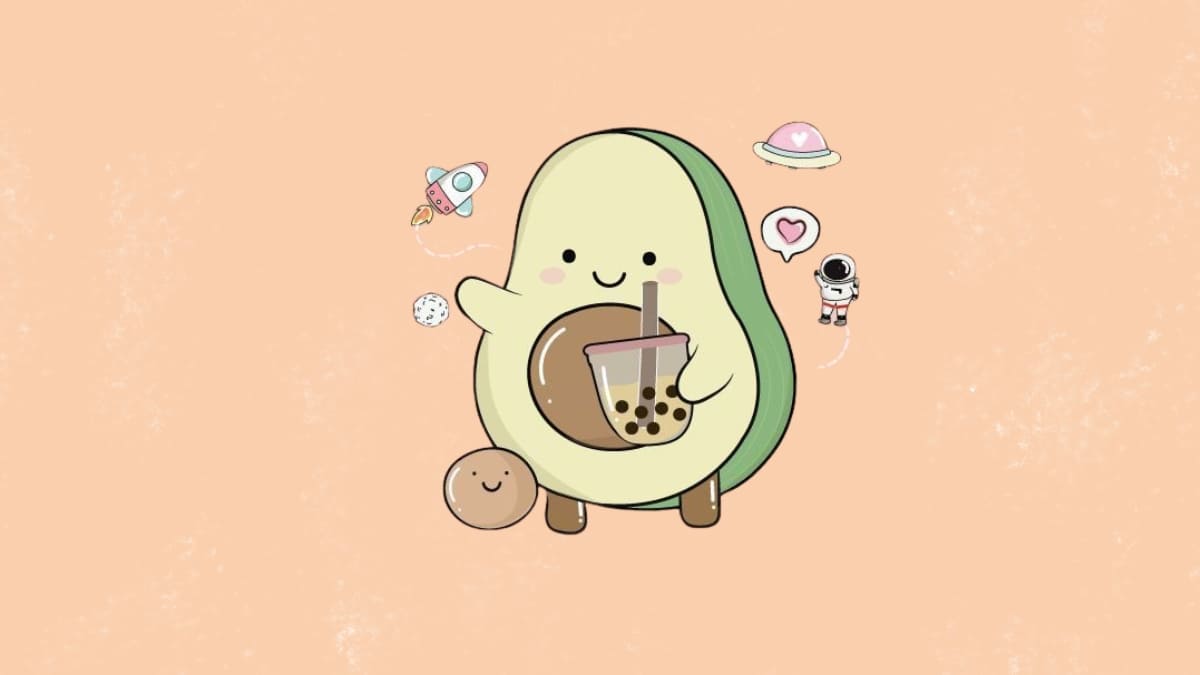 Hình nền quả bơ chibi cute - 5