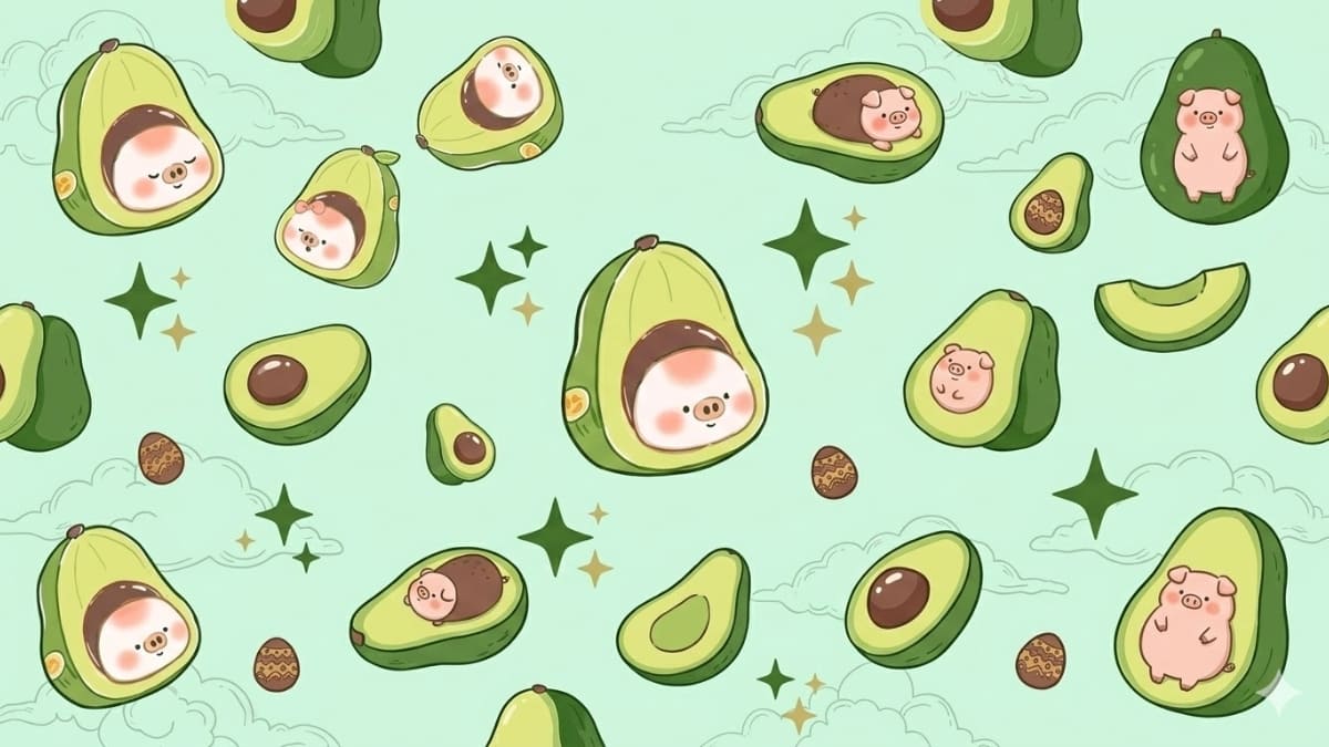 Hình nền quả bơ dạng pattern - 3