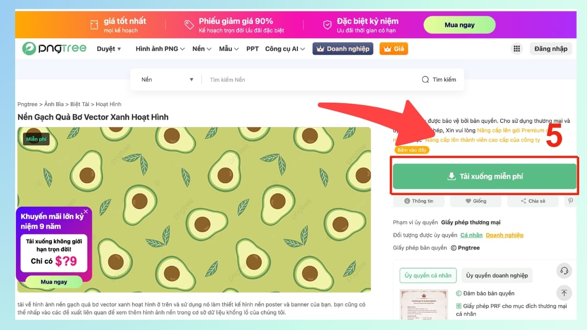 Hướng dẫn tải hình nền quả bơ chất lượng đơn giản -  bước 3