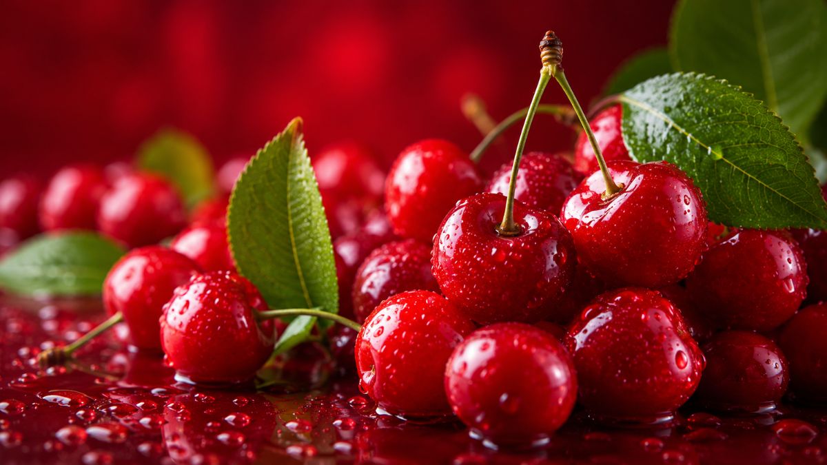 Hình nền cherry màu đỏ nổi bật - 1