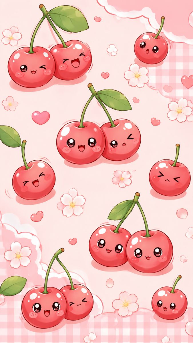 Hình nền cherry cute hoạt hình - 2