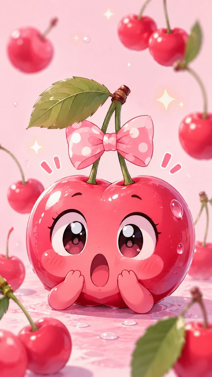 Hình nền cherry cute hoạt hình - 3