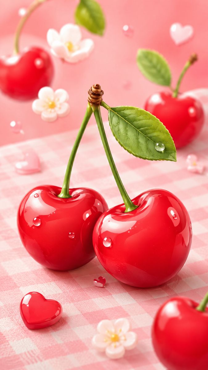 Hình nền cherry cute cho điện thoại - 7