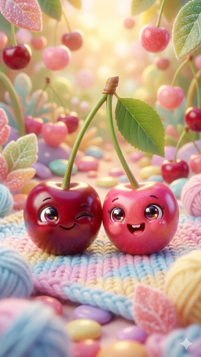 Hình nền cherry cute hoạt hình - 6