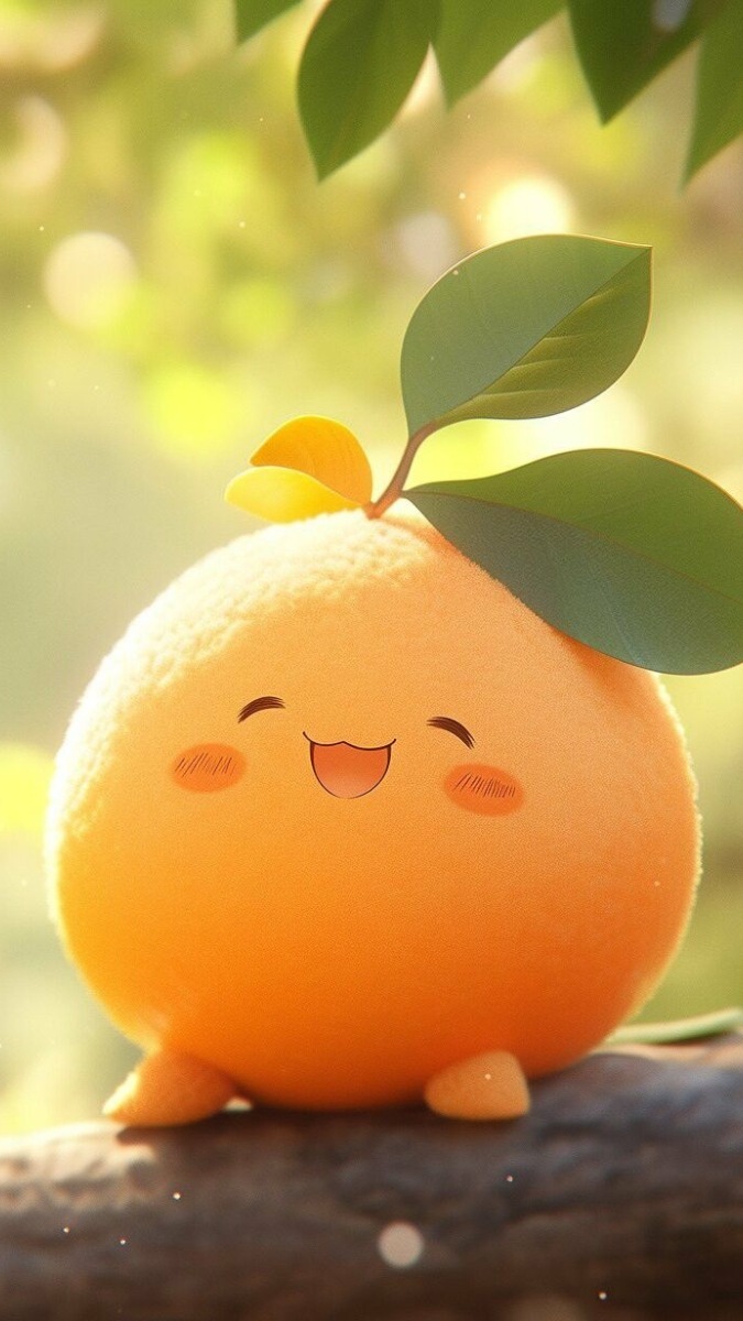 Hình nền quả quýt cute hoạt hình - 5