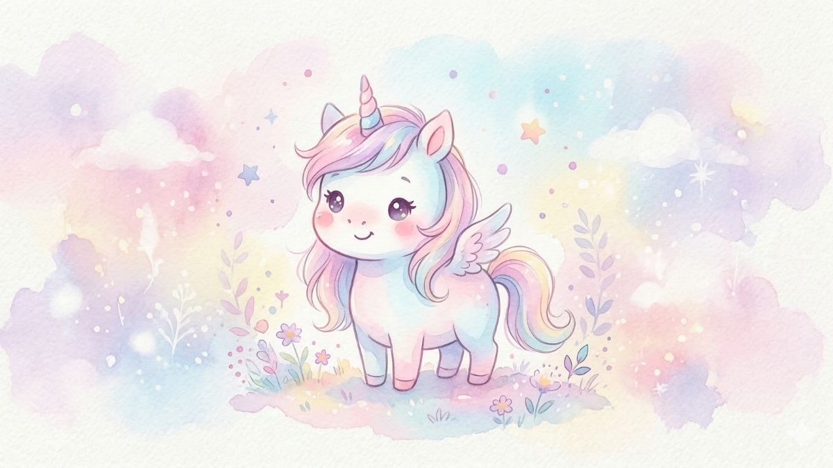 Hình nền Unicorn chibi cute - 1