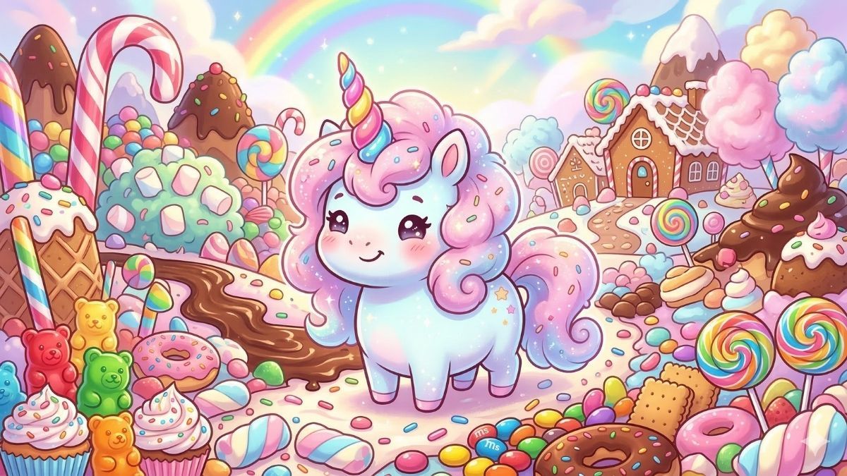 Hình nền Unicorn chibi cute - 6