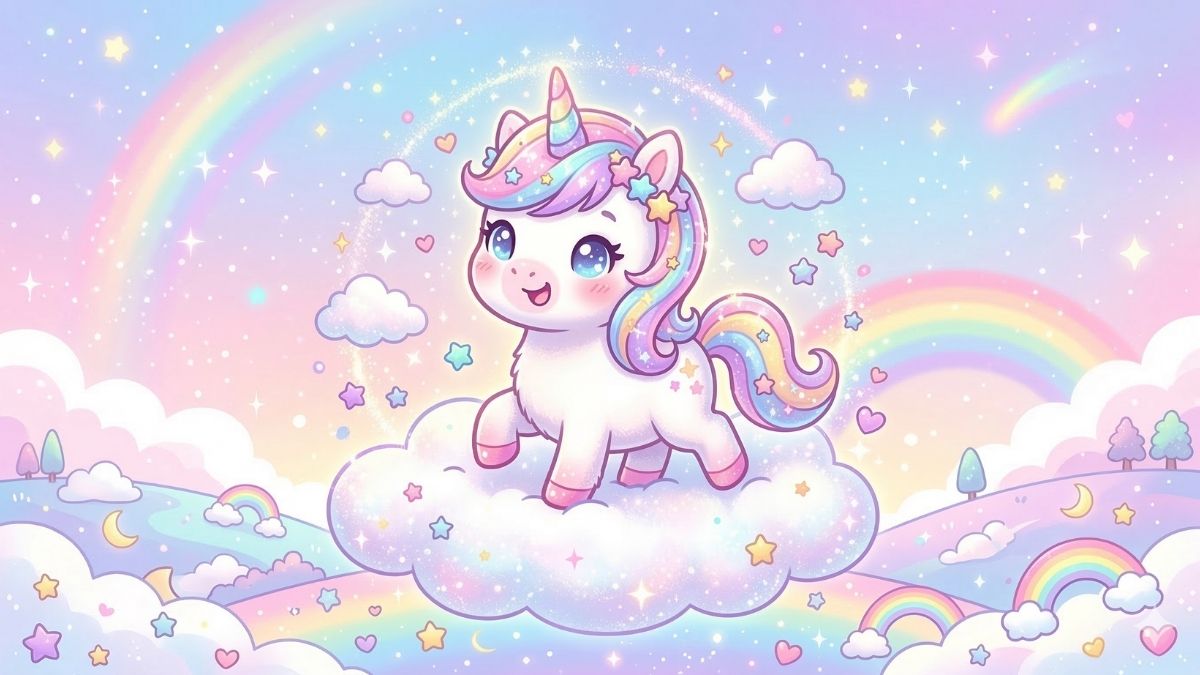 Hình nền Unicorn chibi cute - 8