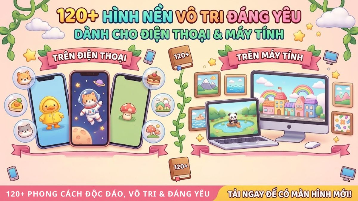 120+ hình nền vô tri đáng yêu cho điện thoại, máy tính