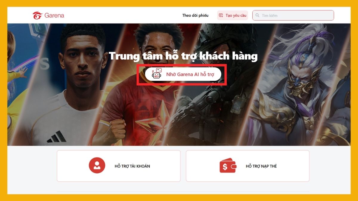 Liên hệ hỗ trợ Garena online - bước 4