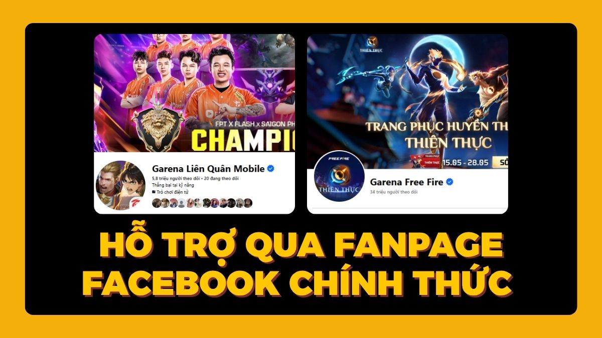 Hỗ trợ qua Fanpage Facebook chính thức (Có tích xanh)
