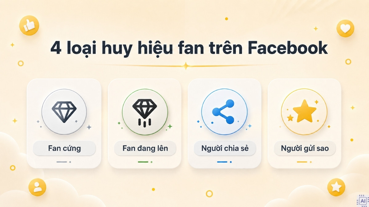 Có mấy loại huy hiệu fan cứng trên Facebook?