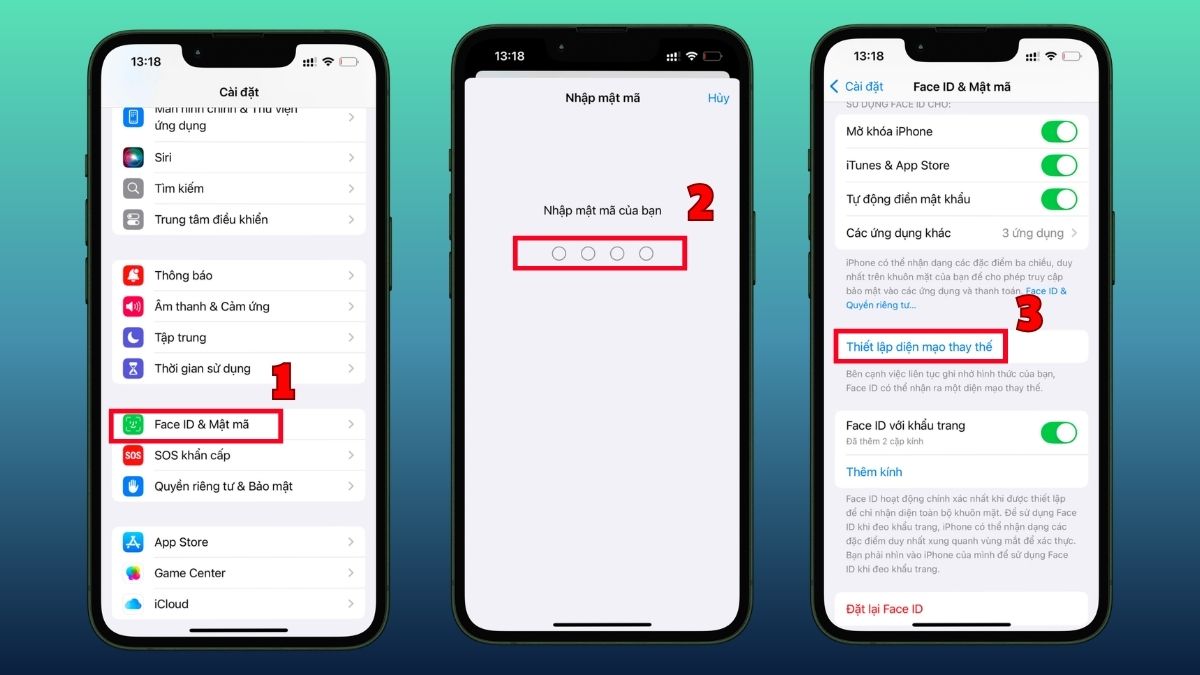 Hướng dẫn tối ưu Face ID trên iPhone 12 Pro Max - bước 1