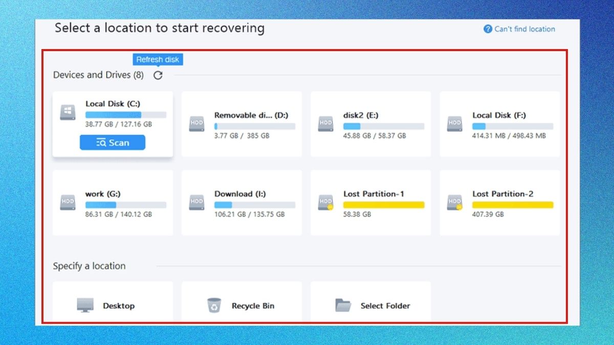 Cách khôi phục dữ liệu thẻ nhớ bằng phần mềm EaseUS Data Recovery - bước 2