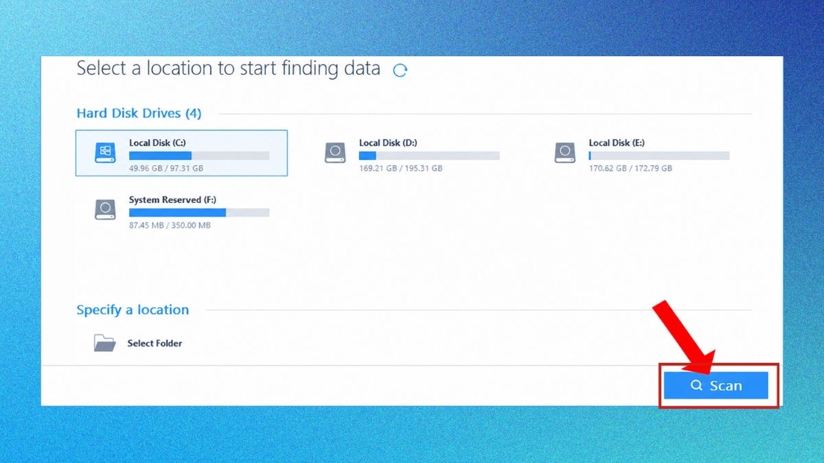 Cách khôi phục dữ liệu thẻ nhớ bằng phần mềm EaseUS Data Recovery - bước 3