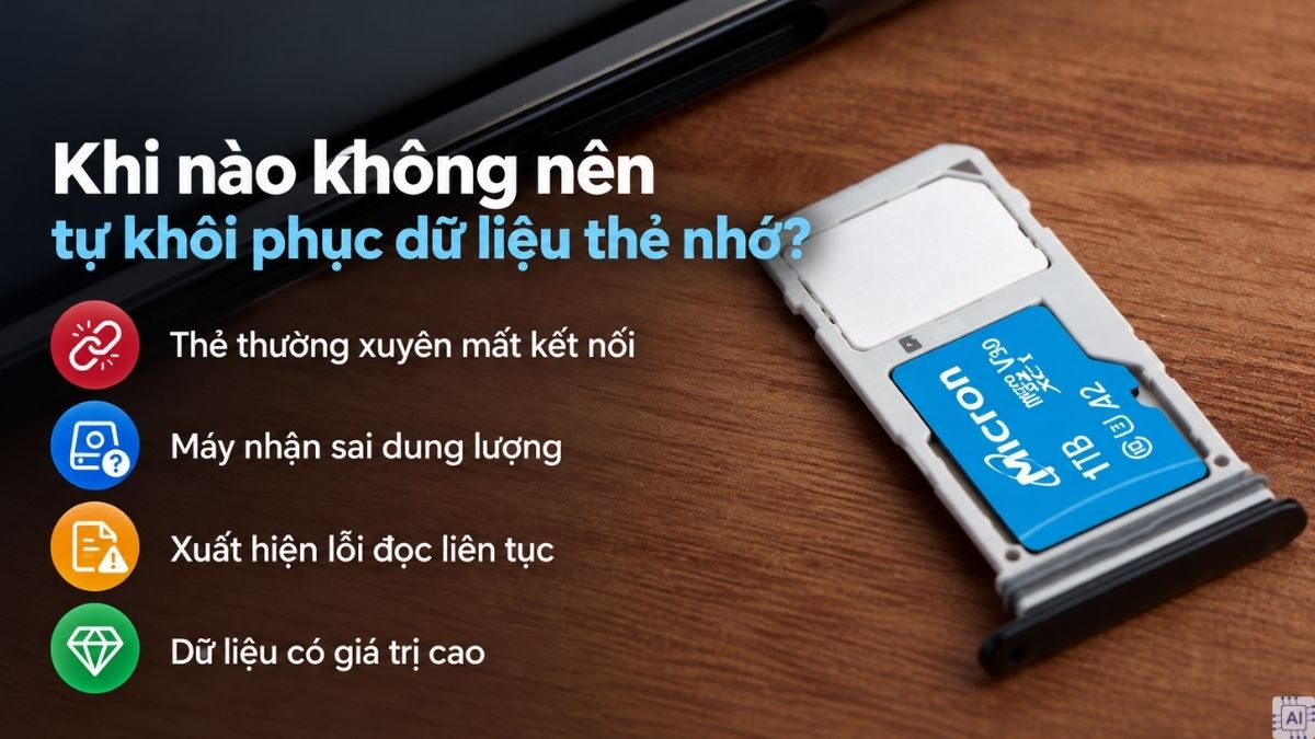 Khi nào không nên tự khôi phục dữ liệu thẻ nhớ?