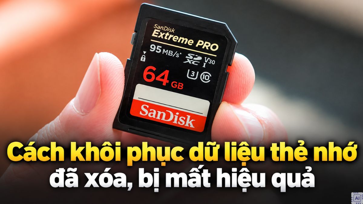 Cách khôi phục dữ liệu thẻ nhớ đã xóa, bị mất hiệu quả