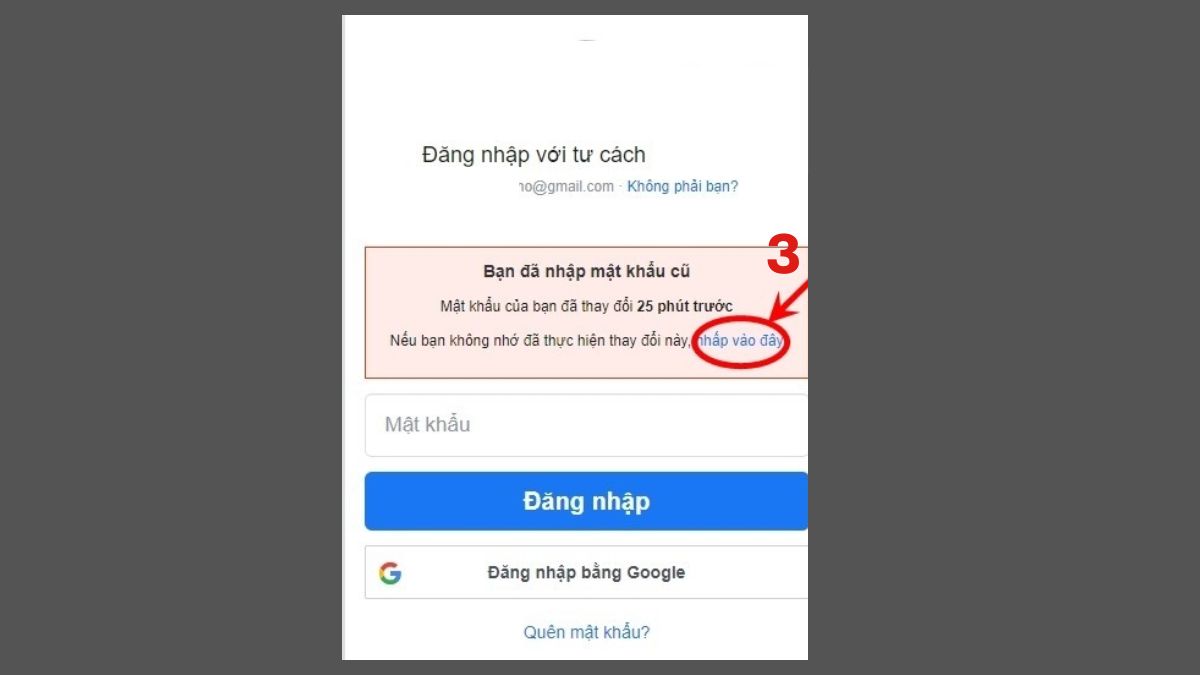Cách lấy lại tài khoản Facebook bằng mật khẩu cũ - bước 2