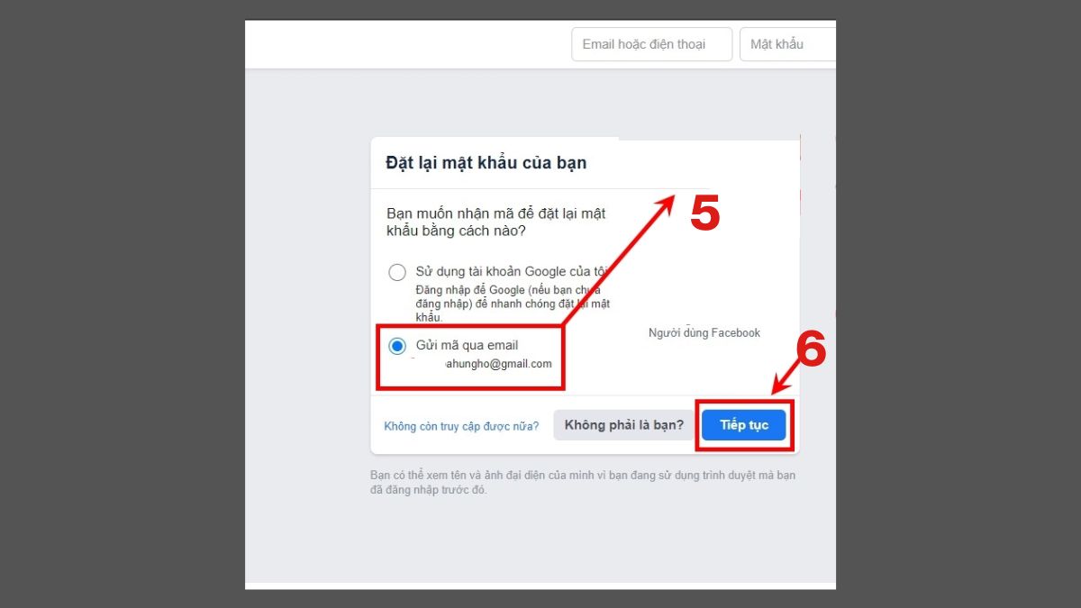 Cách lấy lại tài khoản Facebook bằng mật khẩu cũ - bước 4