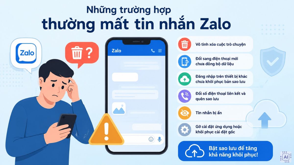 Những trường hợp thường mất tin nhắn Zalo