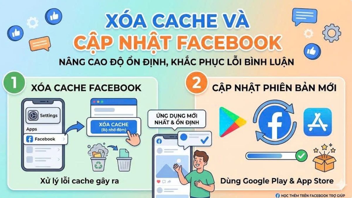 Cách khắc phục lỗi không bình luận được trên Facebook - xóa cache