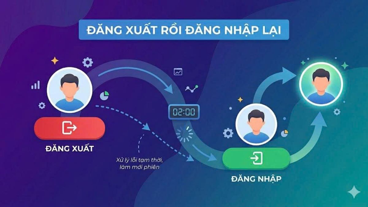 Cách khắc phục lỗi không bình luận được trên Facebook - đăng xuất rồi đăng nhập