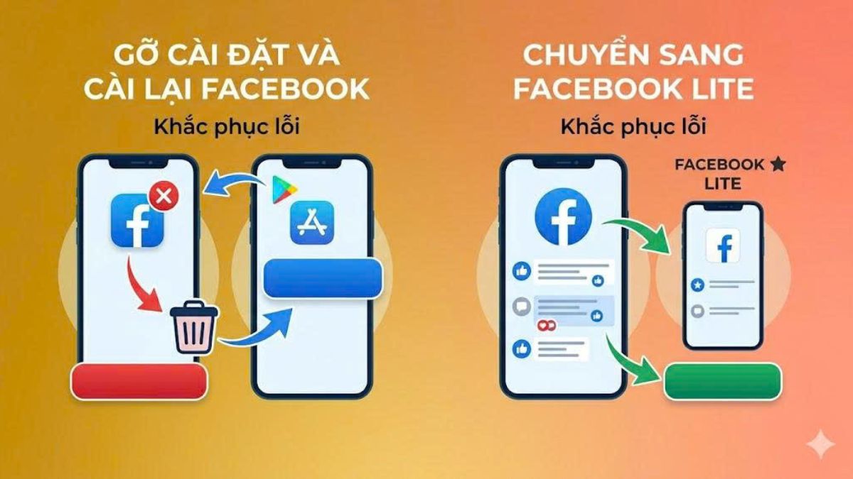 Cách khắc phục lỗi không bình luận được trên Facebook - gỡ cài đặt và cài lại facebook