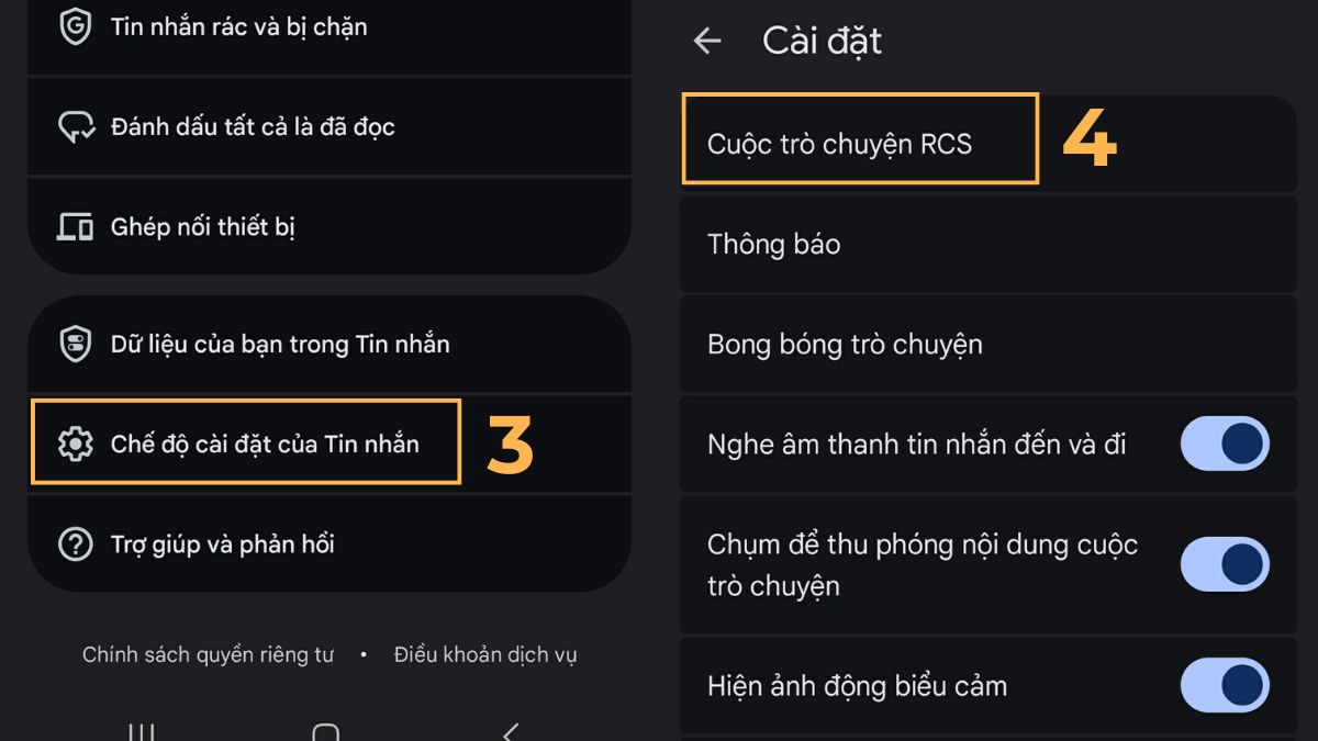 Kích hoạt lại SMS trên Samsung khi không gửi được tin nhắn - bước 2