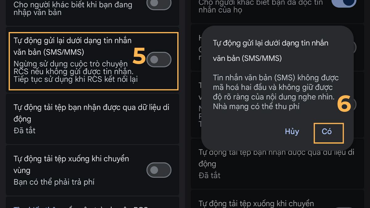 Kích hoạt lại SMS trên Samsung khi không gửi được tin nhắn - bước 3