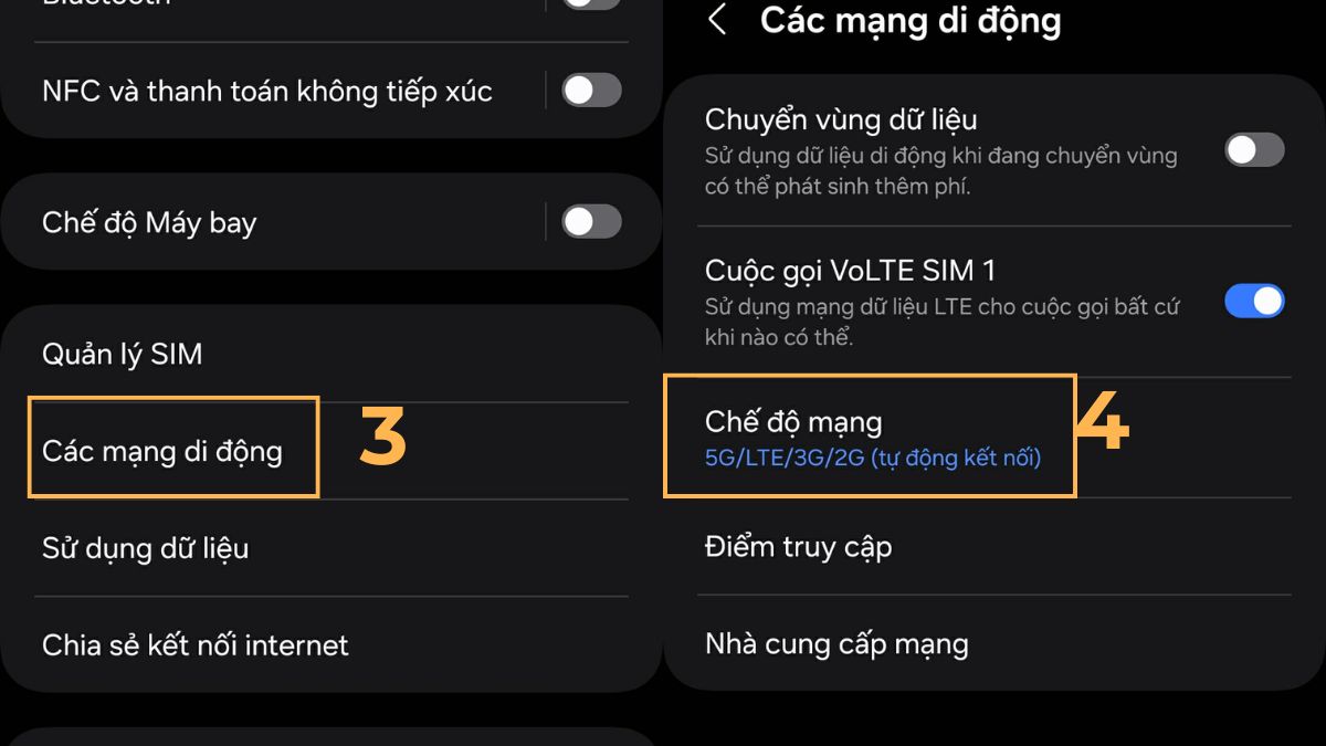Cài đặt mạng cho Samsung khi không gửi được tin nhắn SMS - bước 2